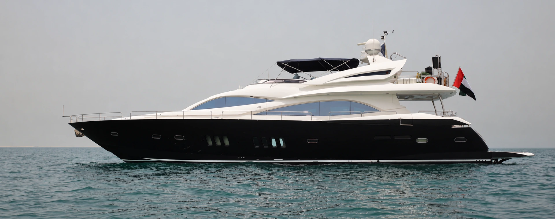 Aarna exterior profile, yacht photography for F1 Grand Prix Abu Dhabi 2026