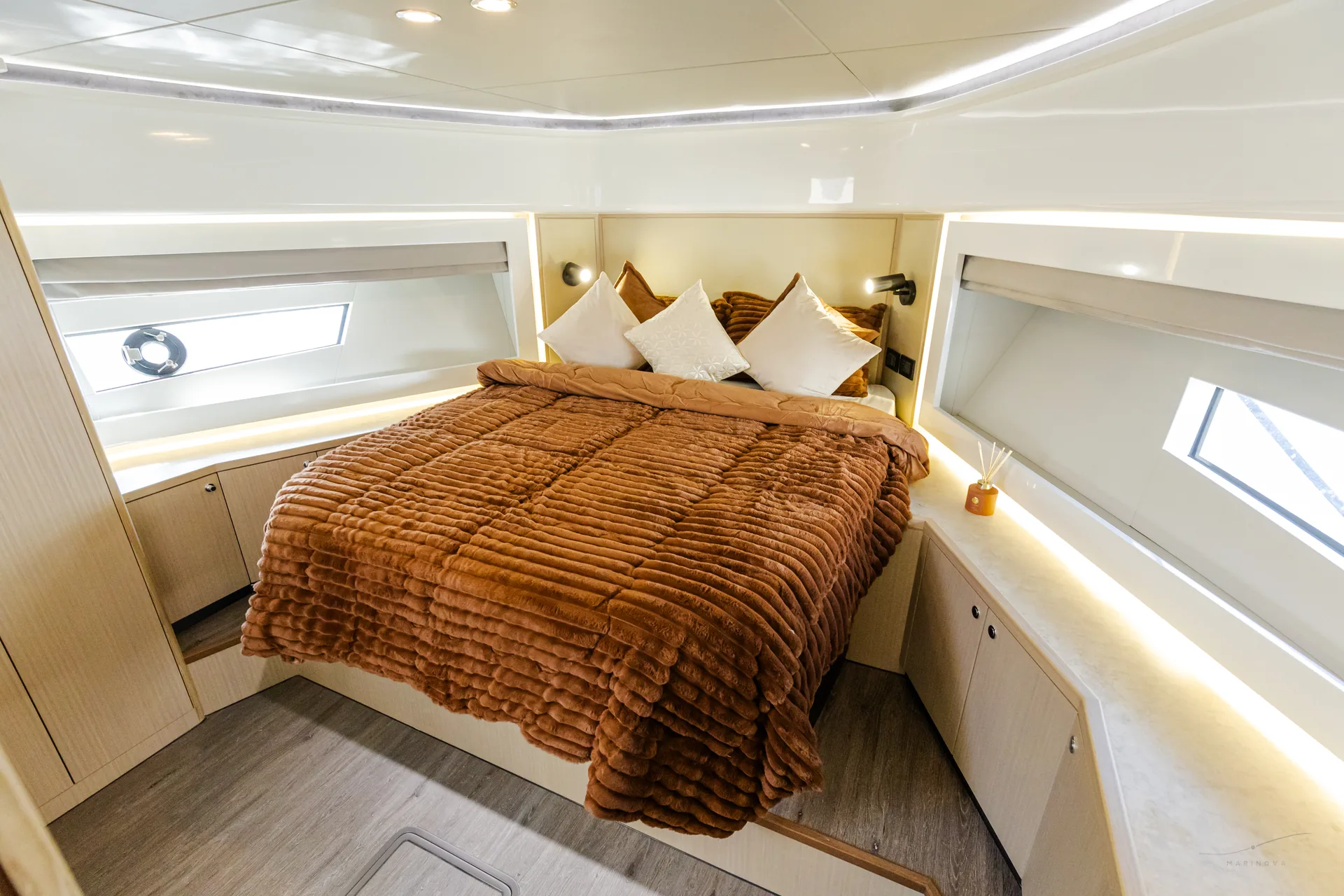 Bianco 56 guest cabin in the bow
