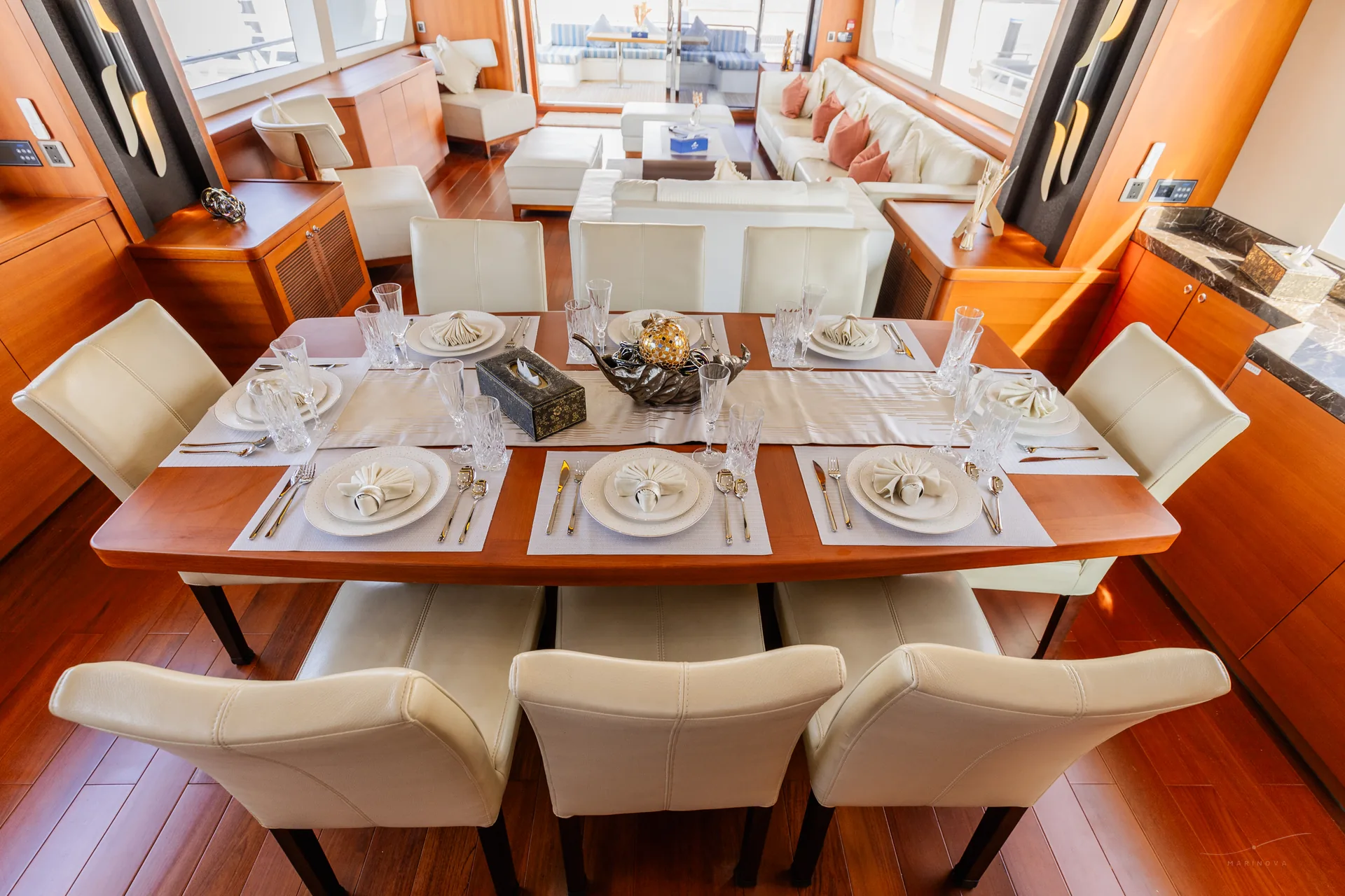 Fuego 96 formal dining room set for ten