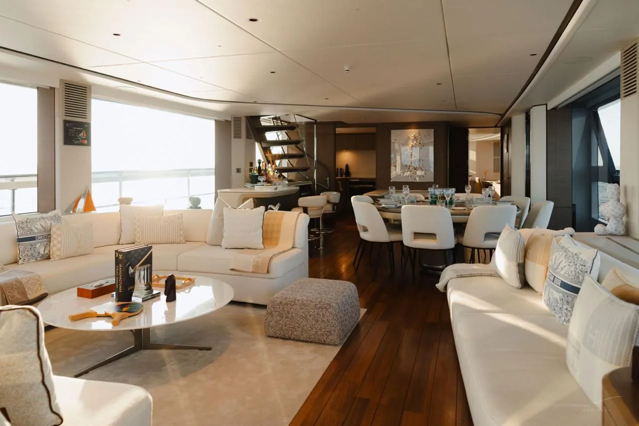 Princess X95 main saloon with dining area