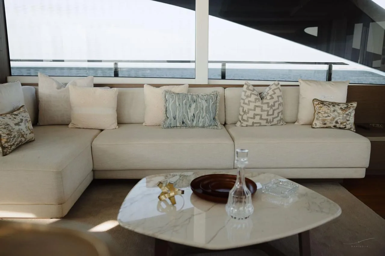 Princess X95 upper saloon lounge with panoramic windows