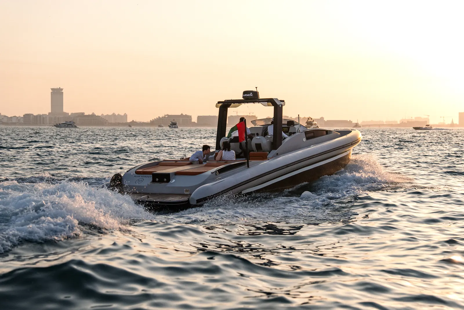 Blueyonder 42 cruising at sunset