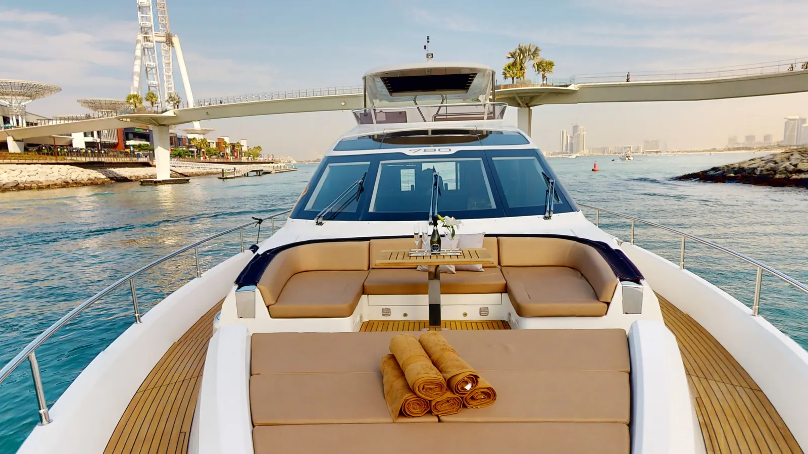Crystal 78 bow with Ain Dubai view