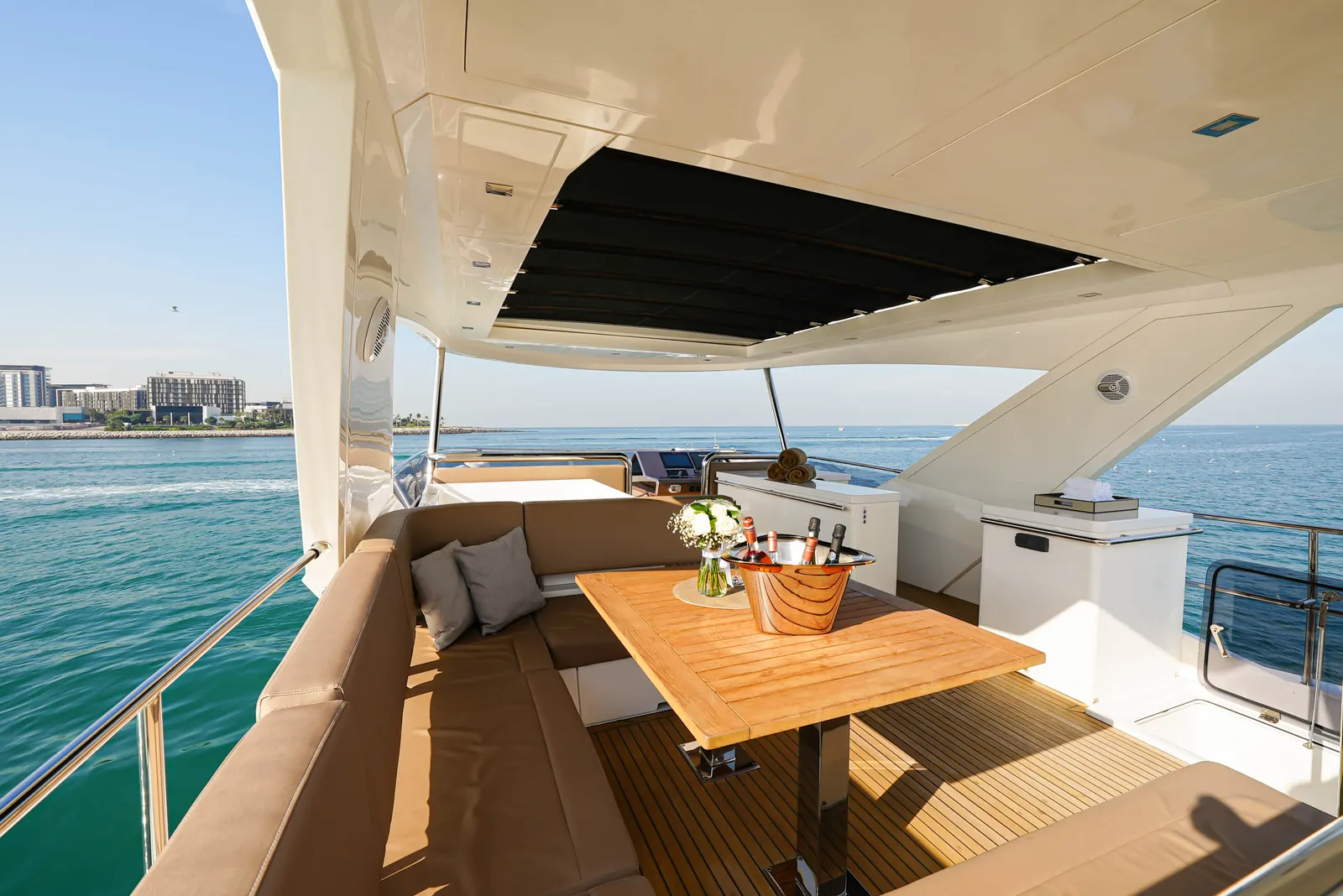 Crystal 78 aft deck dining