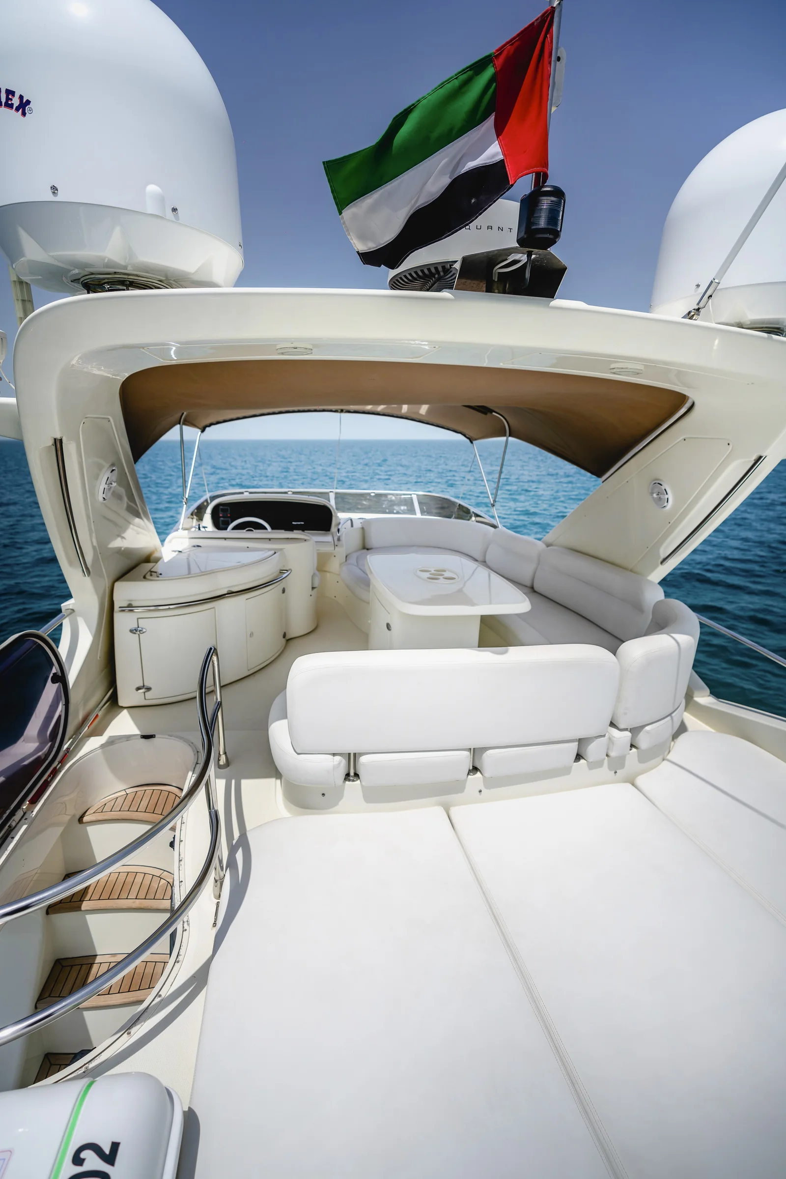 Lucky Star 62 flybridge aft seating