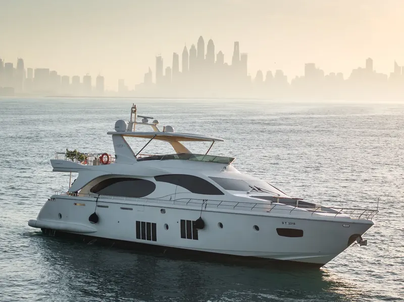 Marinova Platinum 88，88 英尺游艇，可容纳 30 人，从迪拜 Dubai Harbour 出发。