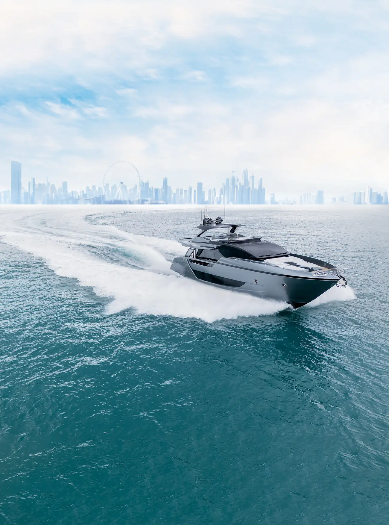 Riva 82 cruising the Dubai skyline