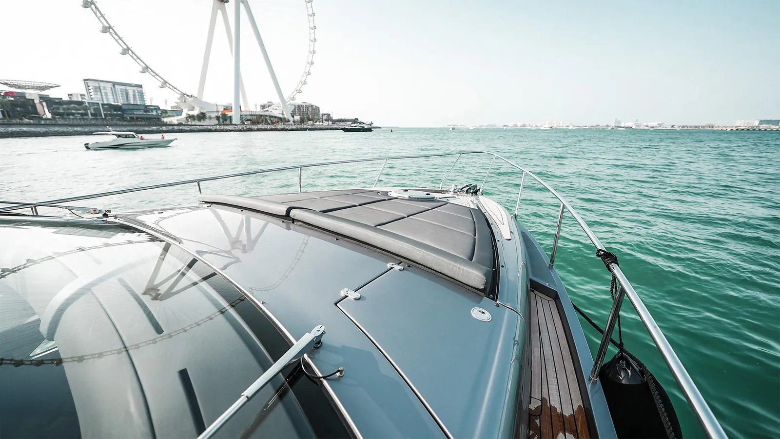 Shark 52 bow with Ain Dubai view