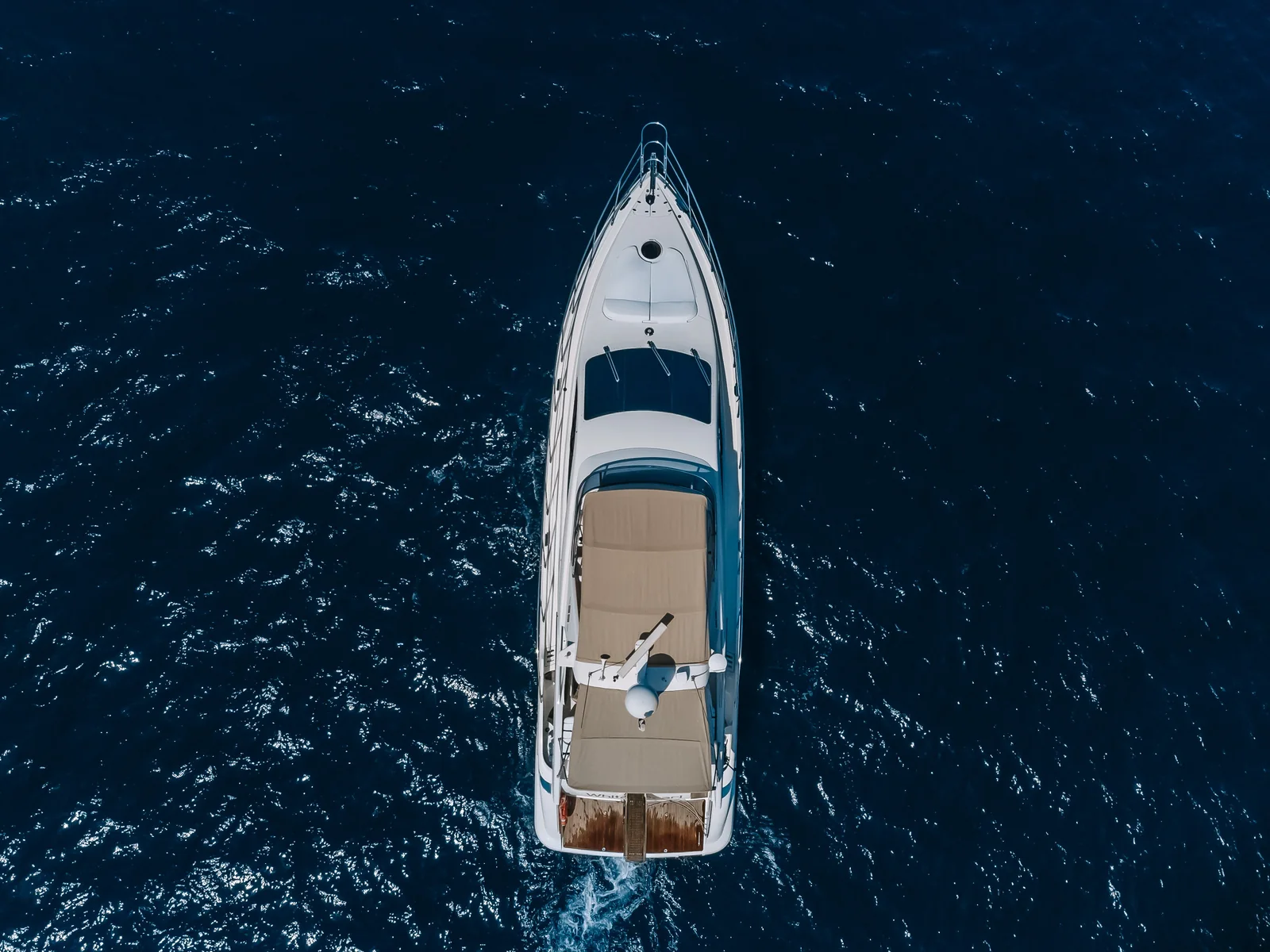 White Pearl 55 from above on Dubai water