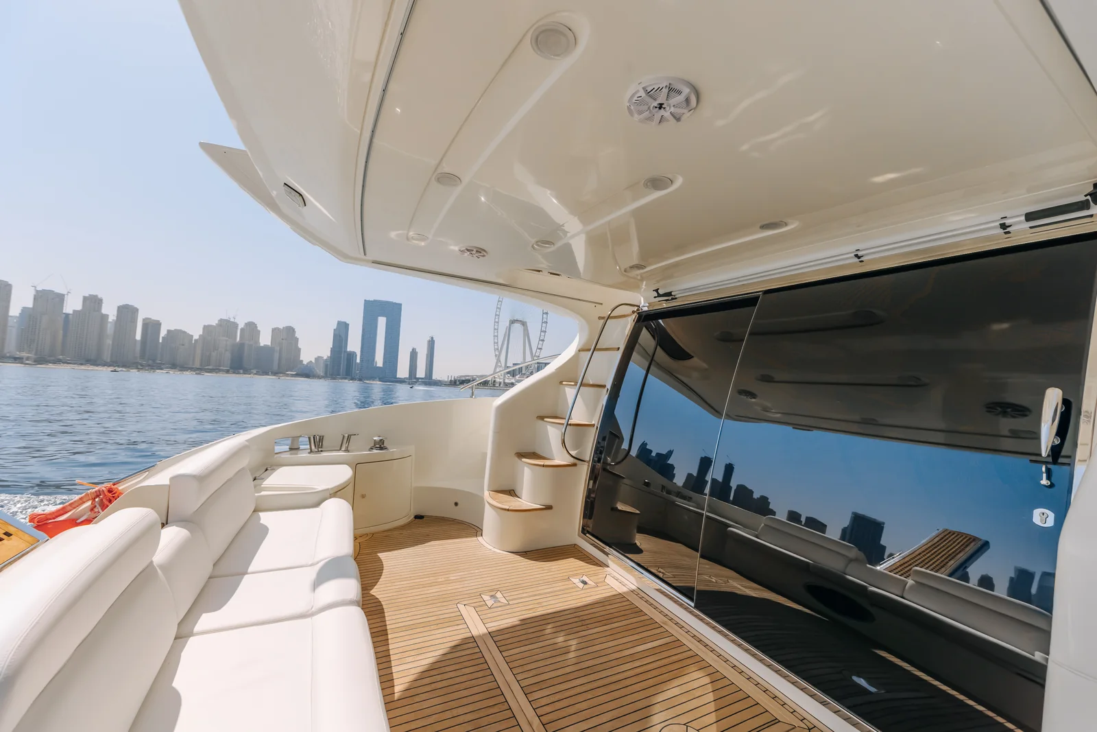 White Pearl 55 aft deck